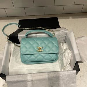 Authentic Blue Mini Chanel handbag